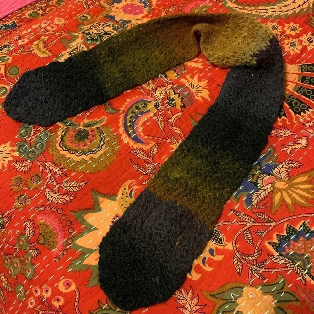 Ombré wool blend knit scarflet